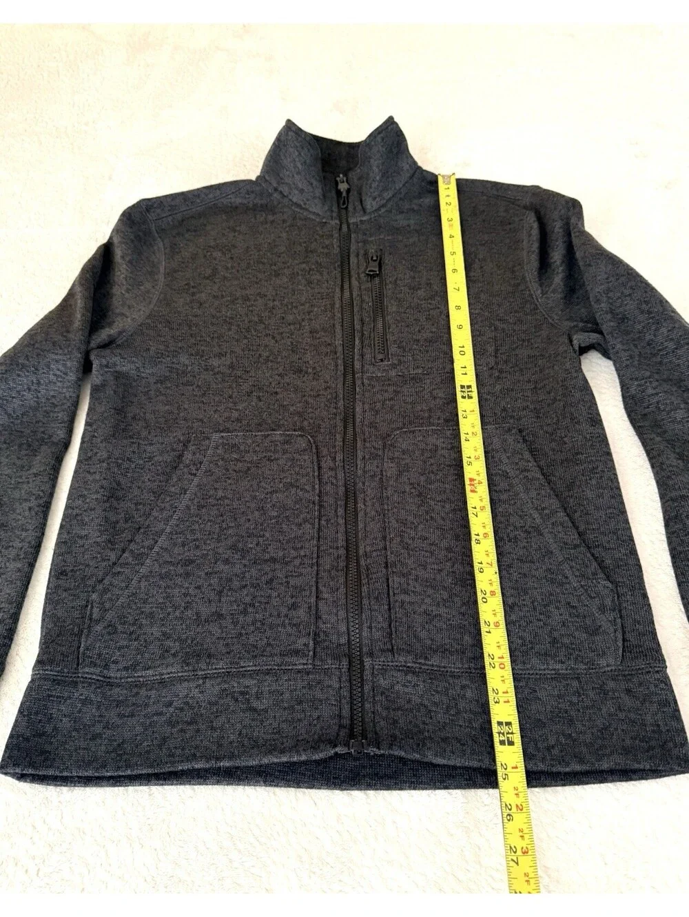 Banana Republic Men’s Full Zip Fleece Sweater Size S Charcoal Gray